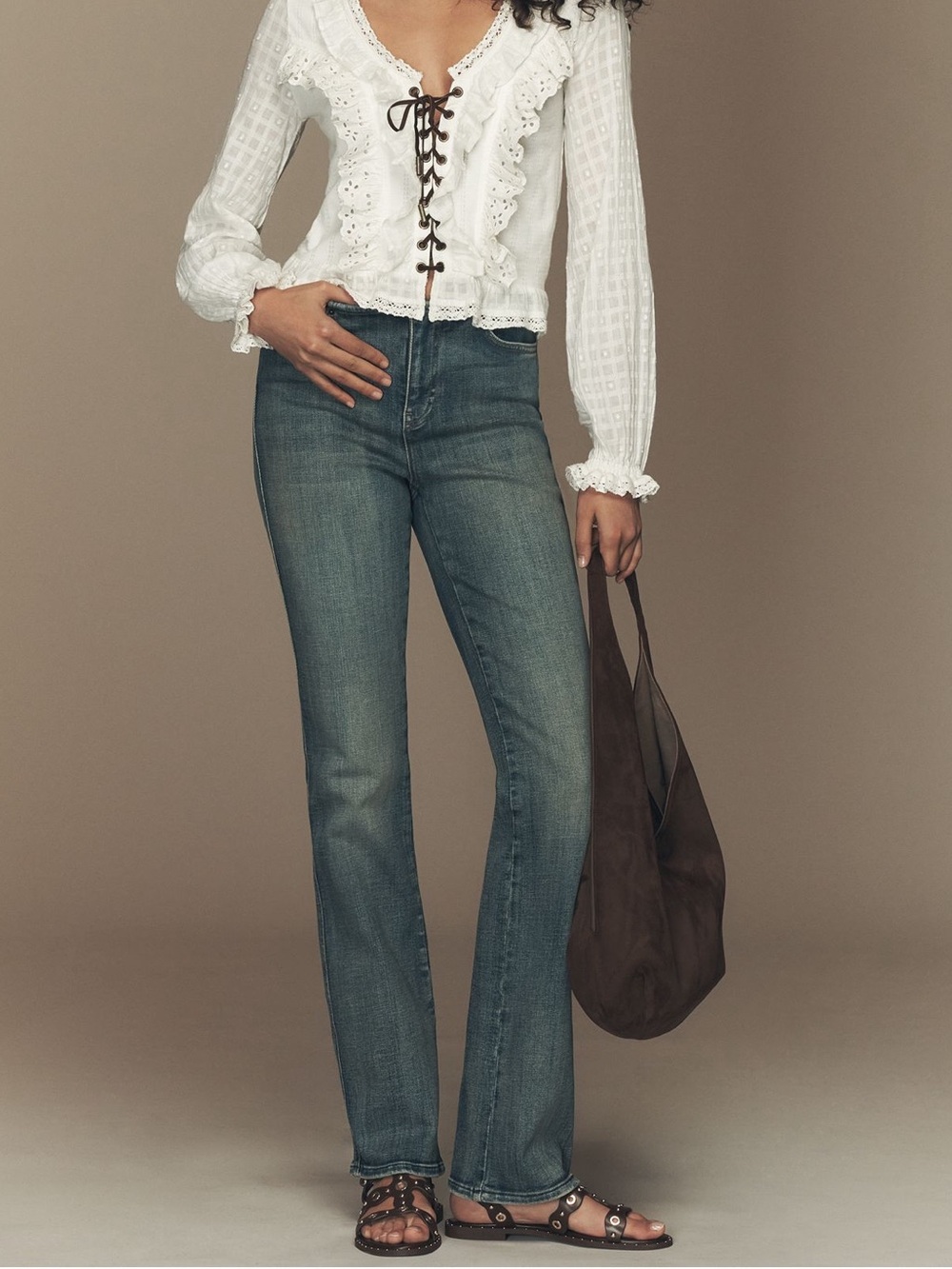 Anthropologie Pilcro Mid Rise Jeans Boot Cut Blue SIZE 28 NEW